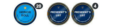 Honor Roll and President's List award badges